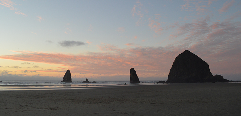 haystack rock from the south